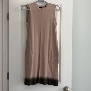 Sleeveless Taupe and Black Ombre Dress